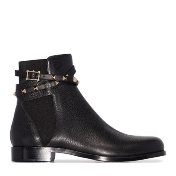 Valentino Garavani Rockstud Leather Ankle Boots - Picture 1 of 11